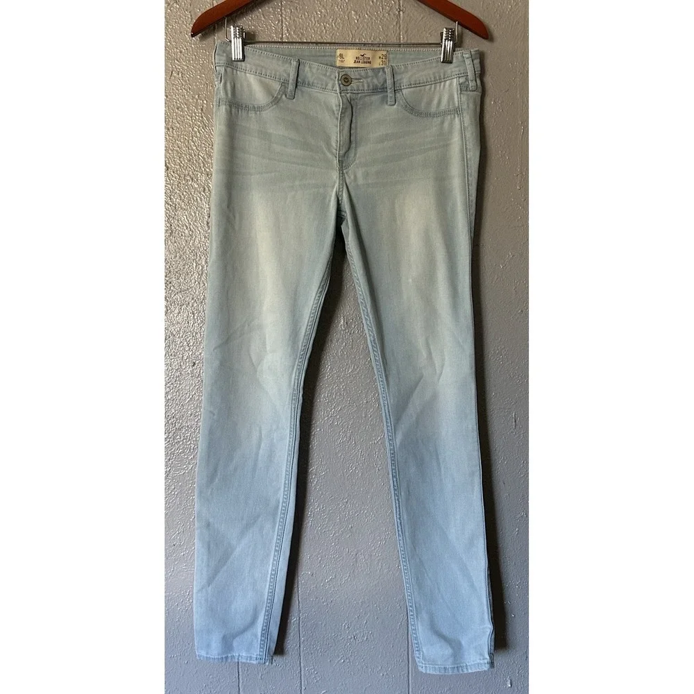 Women's Hollister Jean Leggings Light Blue Size 9L Everyday‎ Pants Casual Y2K